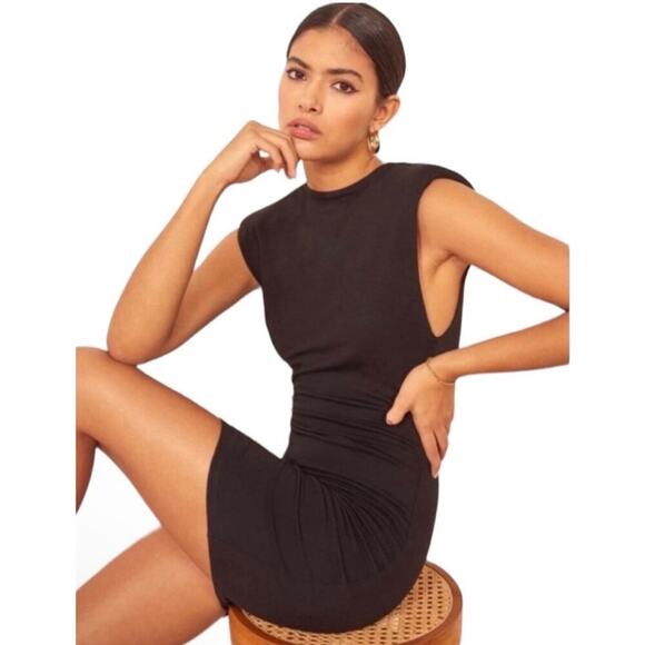 Reformation Rumi Black Dress Size Medium - New Without Tags Kendall Jenner Dress - Picture 4 of 15